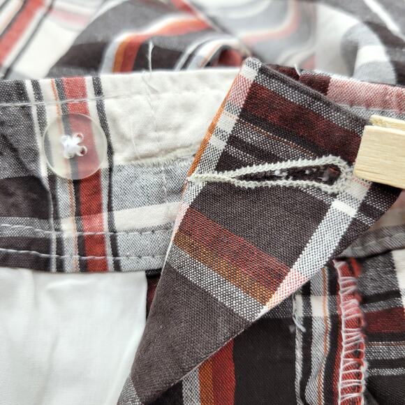 Mossimo Men's Flat Front Bermuda Shorts Size 32 Orange Plaid 100% Cotton Golf - Picture 3 of 12